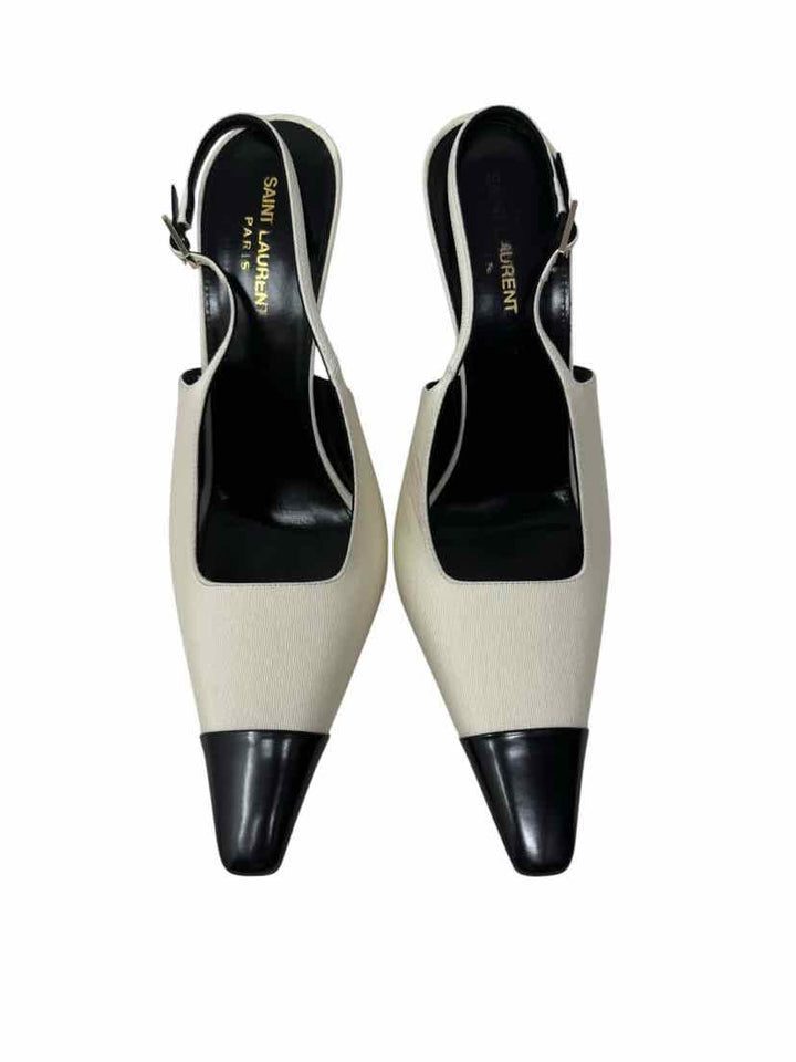 Shoe Size 41 SAINT LAURENT Ivory Sateen Luxury - Pumps