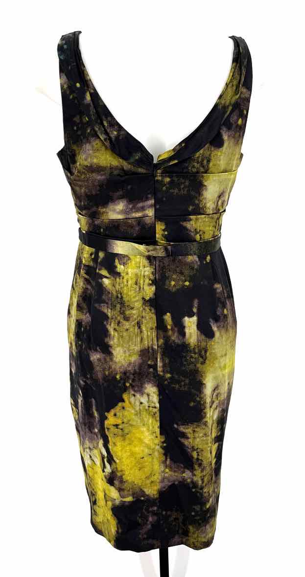 Size M TAHARI Olive Sateen Dress