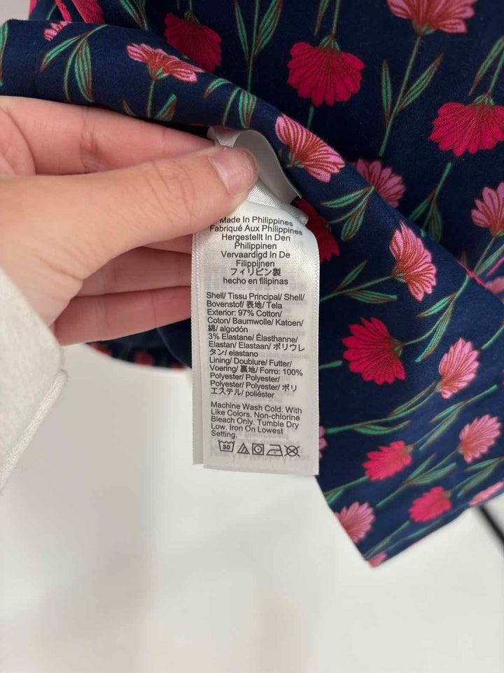 Size 10 J Crew Navy Print Dress