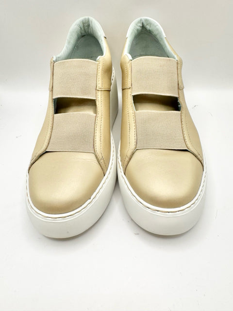 Shoe Size 38 FLY LONDON Gold Leather Sneakers