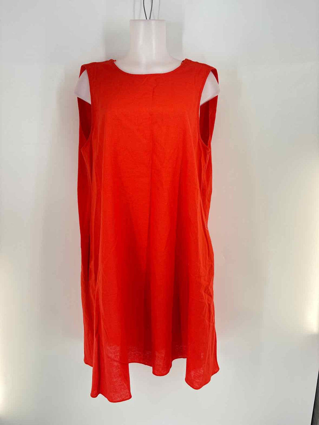 Size L Orange Linen Dress