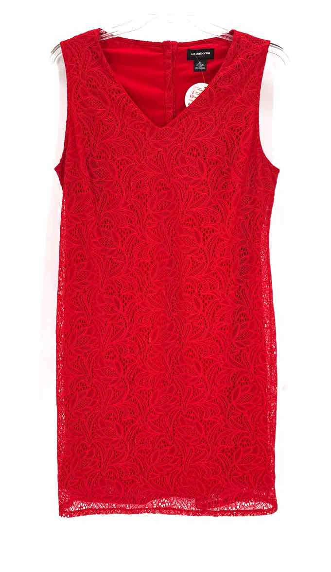 Size XL LIZ CLAIBORNE Red Lace Dress