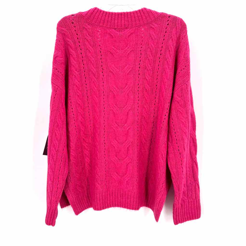 Size L Vince Camuto Hot Pink Knit Sweater