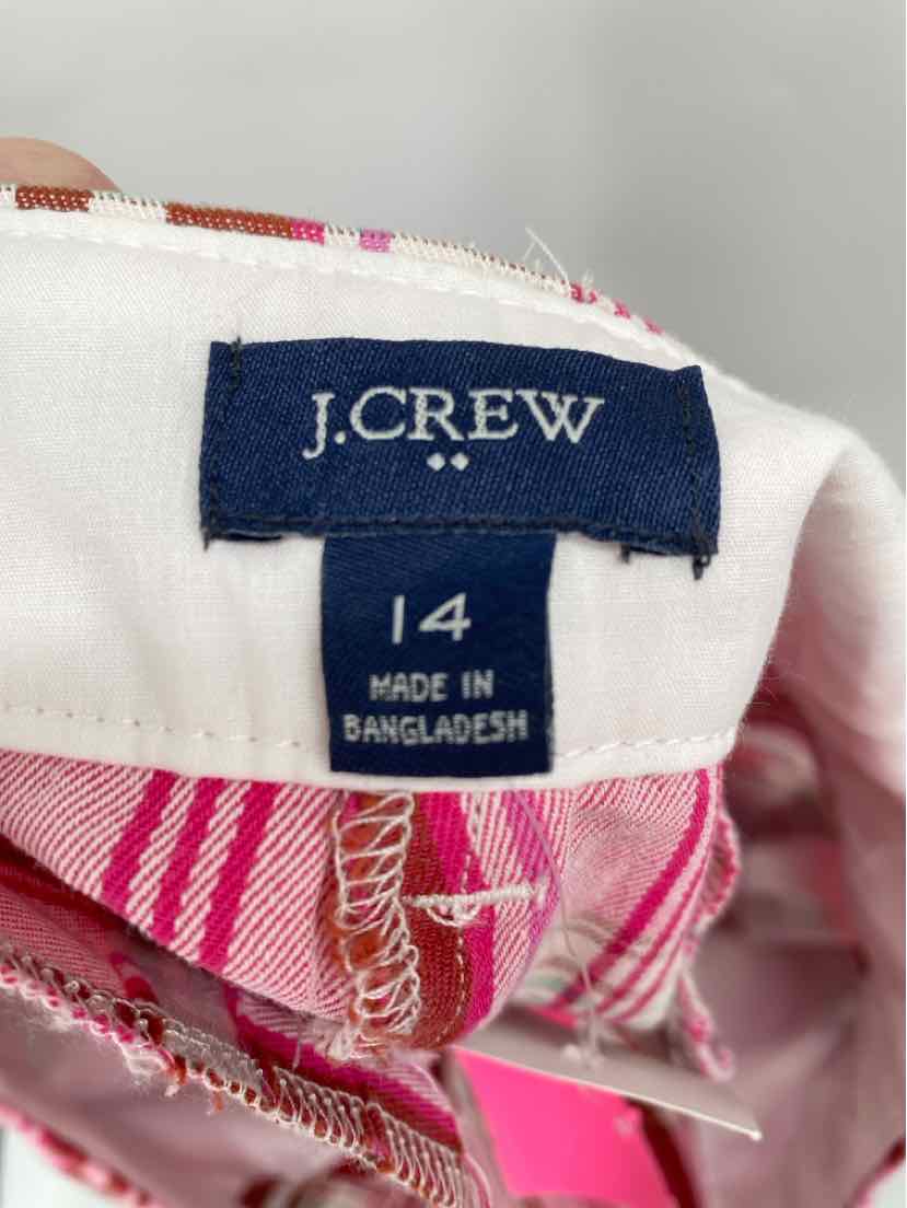 Size 14 J Crew PINK PRINT Shorts