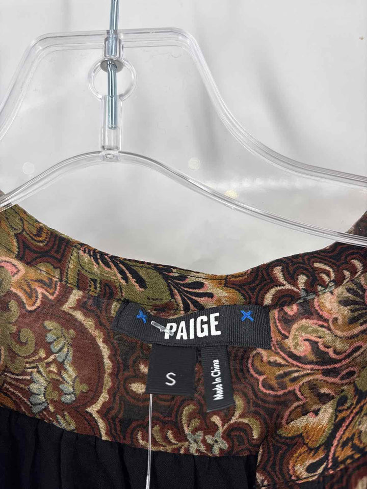 Size S PAIGE Brown Print Dress