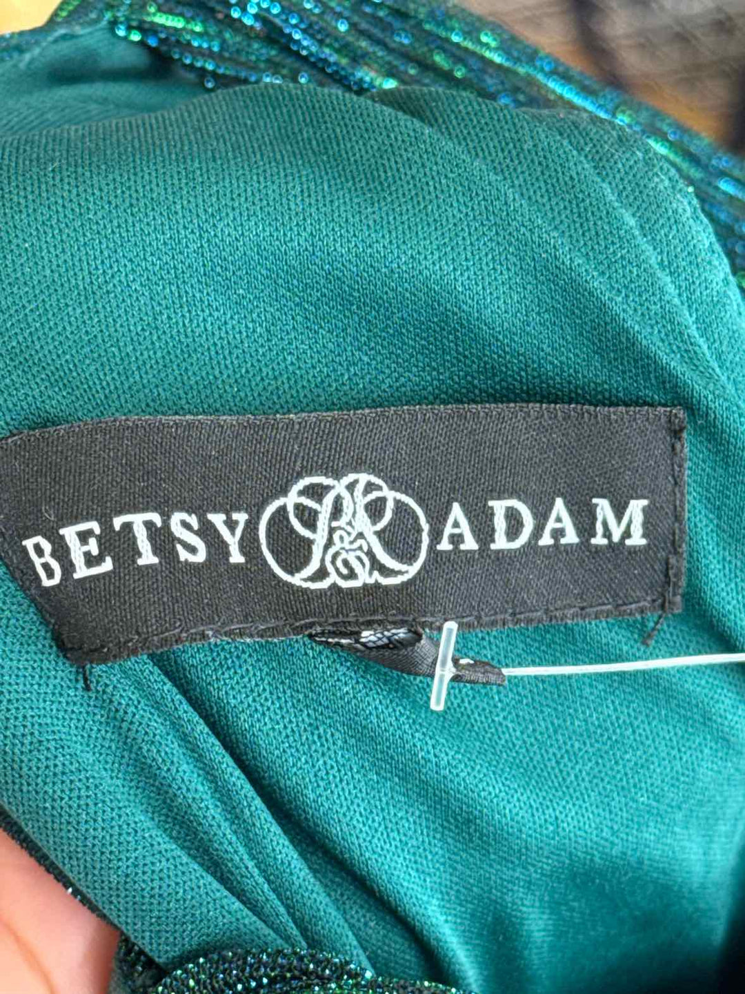 Size 2 BETSY ADAMS Green Print Dress