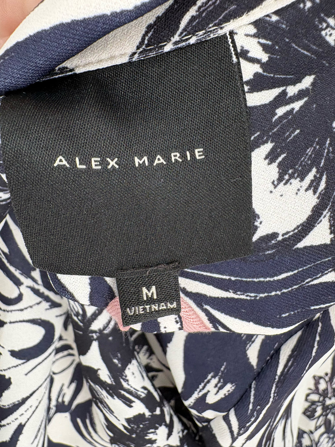 Size M ALEX MARIE Navy Print Shirt