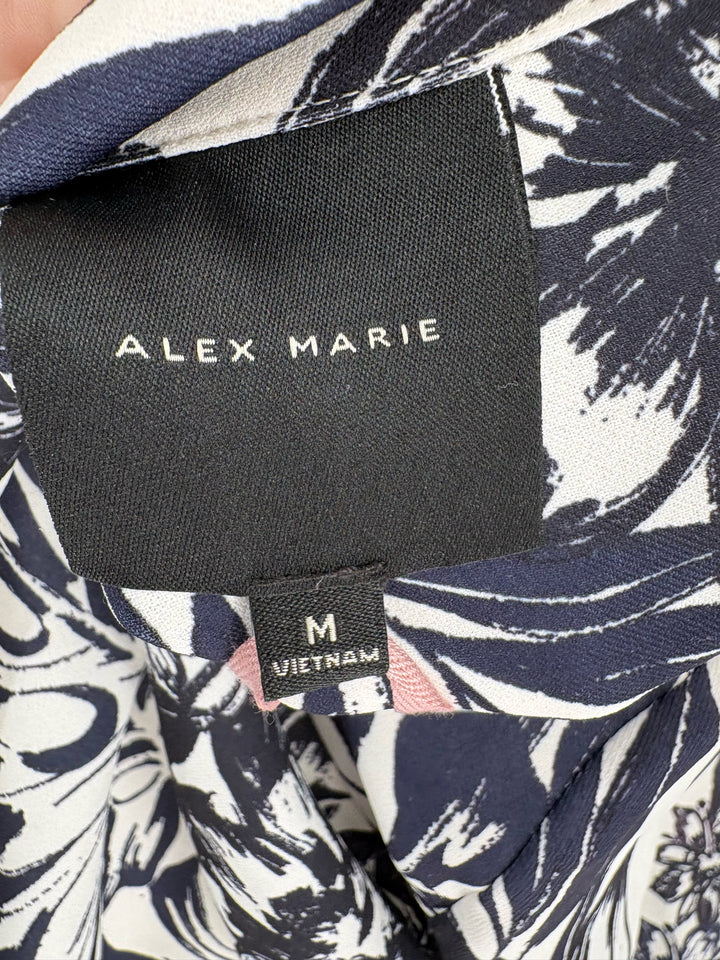 Size M ALEX MARIE Navy Print Shirt
