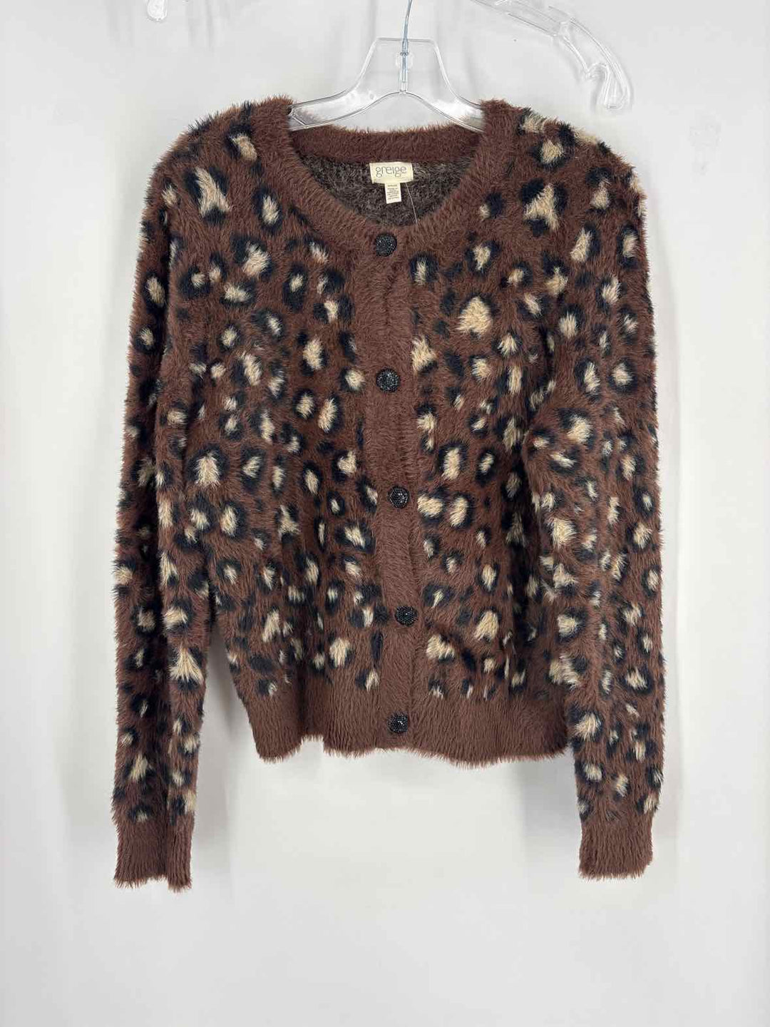 Size M Brown Print Sweater