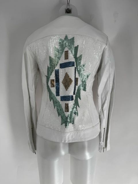 Size M White Leather Jacket