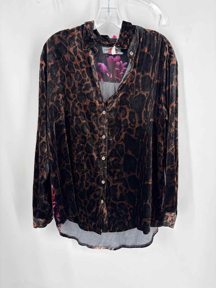 Size S Johnny Was Brown Print Shirt