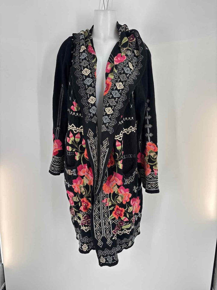 Size XL Johnny Was Black Print Sweater