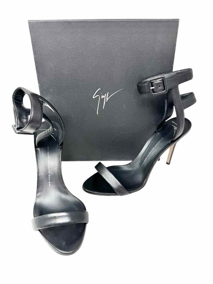 Shoe Size 40 GIUSEPPE ZANOTTI Black Leather Luxury - Pumps
