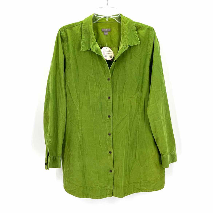 Size L J JILL Green Corduroy Shirt