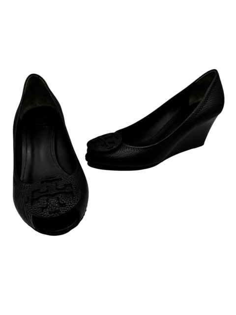 Shoe Size 8.5 Tory Burch Black Leather Pumps