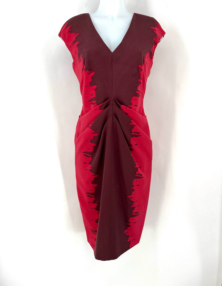 Size 6 LELA ROSE Burgundy Luxury - Dress