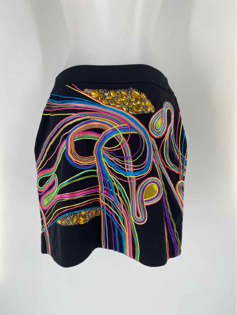 Size 8 ETCETERA Black Print Skirt