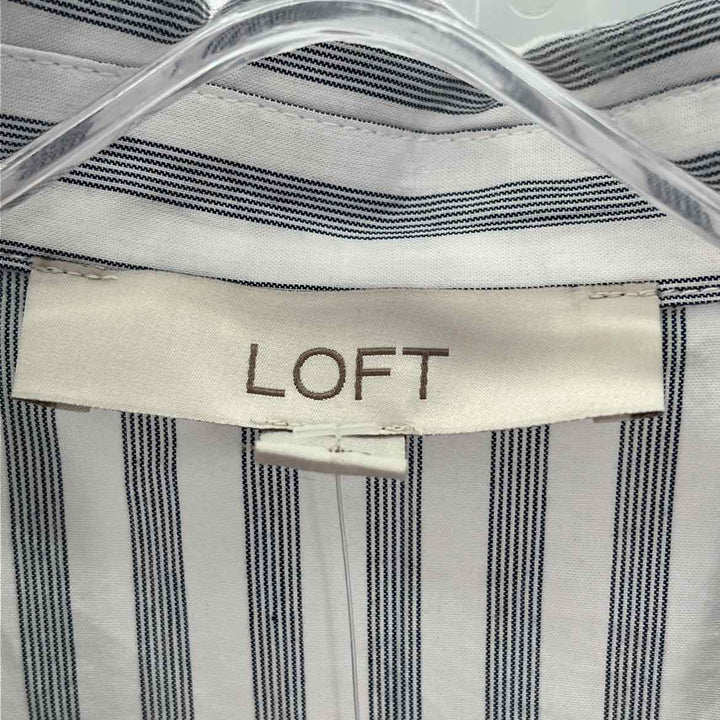 Size M LOFT White Print Shirt