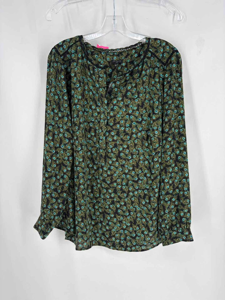 Size XL Talbots Green Print Shirt