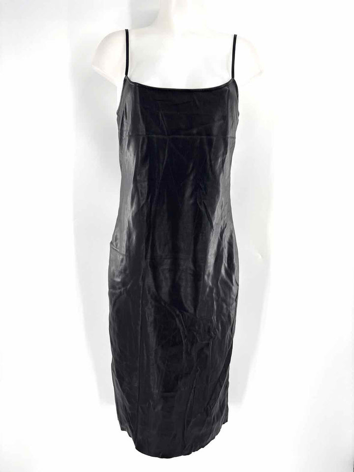 Size 6 THEORY Black Leather Dress