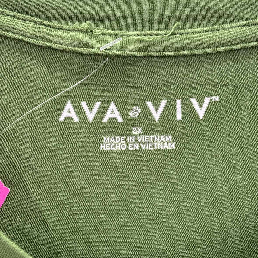 Size 2X AVA & VIV Green Dress
