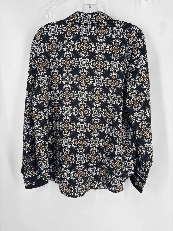 Size M Ann Taylor Black Print Shirt