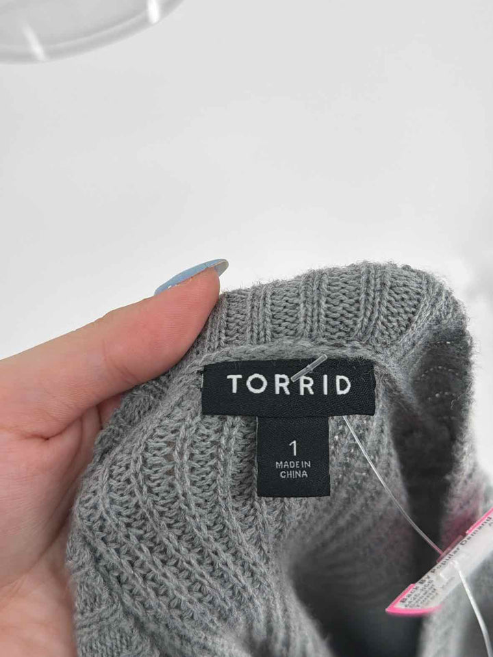 Size 1X Torrid Gray Knit Sweater