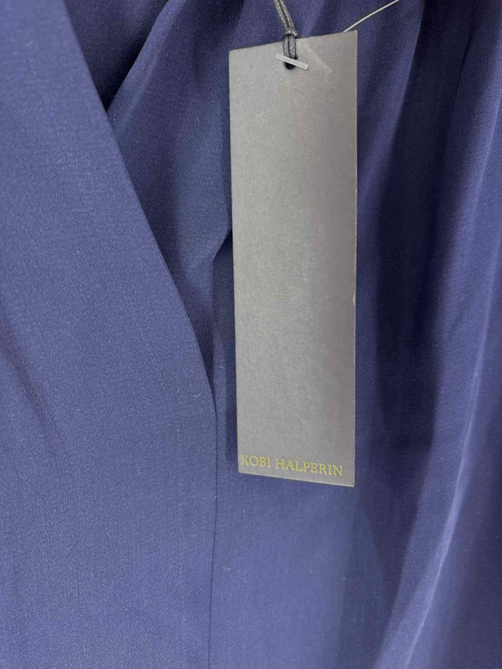 Size L KOBI HALPERIN Navy Sateen Shirt