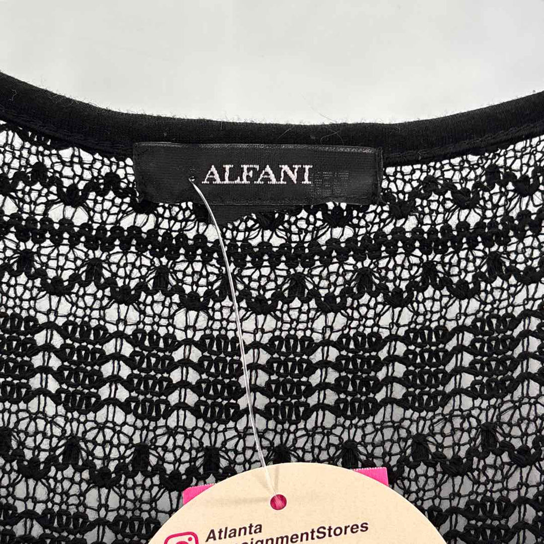 Size L ALFANI Black Lace Shirt