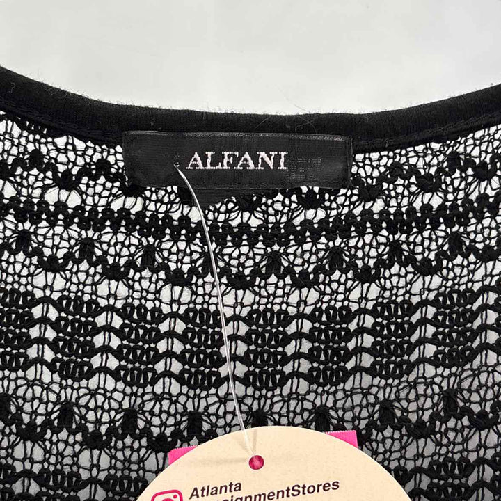Size L ALFANI Black Lace Shirt