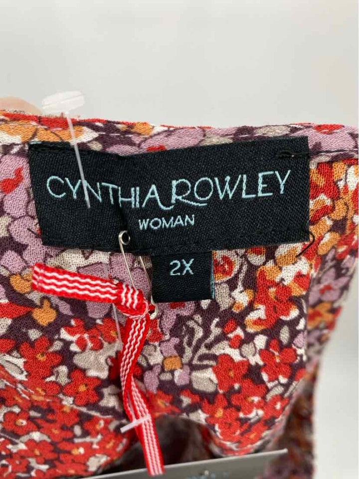 Size 2X CYNTHIA ROWLEY Multi-Color Shirt