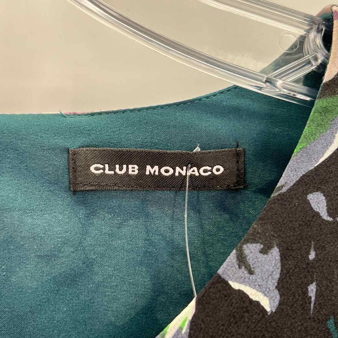 Size S CLUB MONACO Green Print Dress
