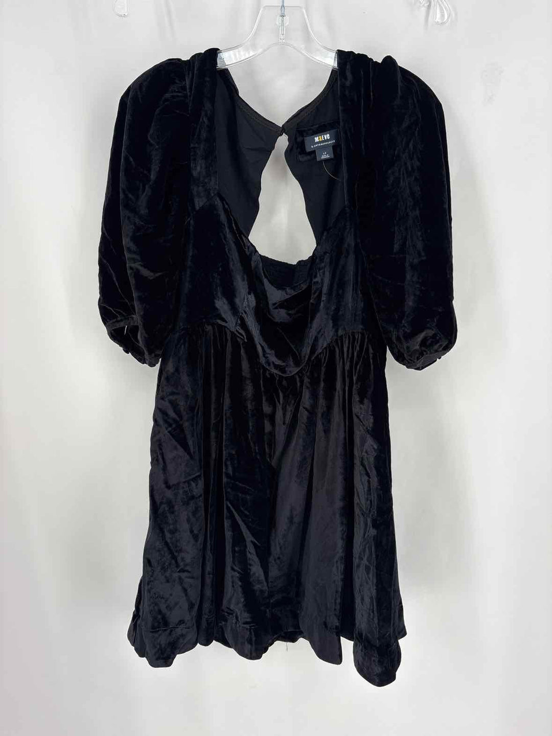 Size L Anthropologie Black Velour Dress