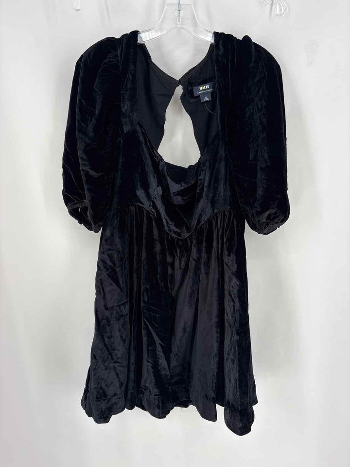 Size L Anthropologie Black Velour Dress