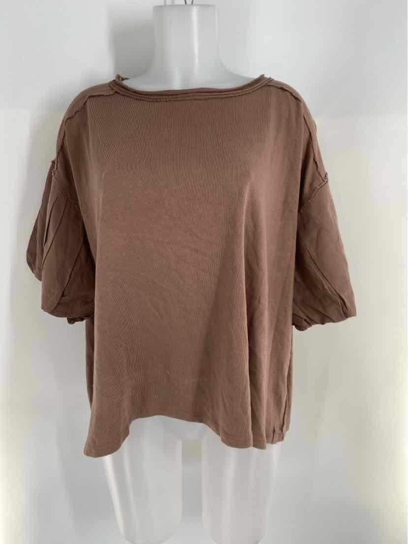 Size S WE THE FREE Brown Cotton Shirt