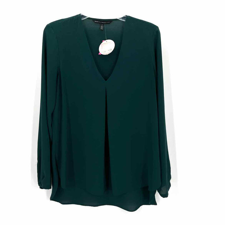 Size 8 White House Black Market Green Shirt