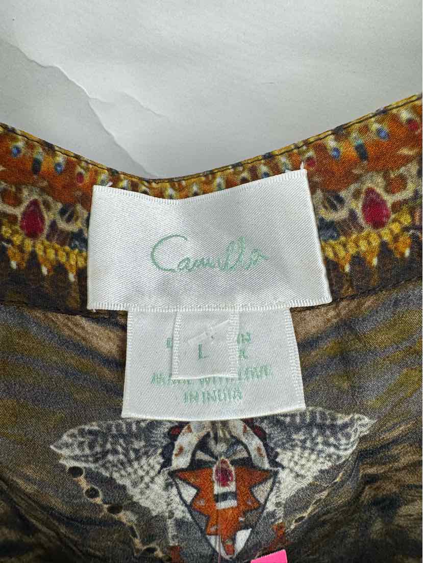 Size L CAMILLA Bronze Sateen Dress