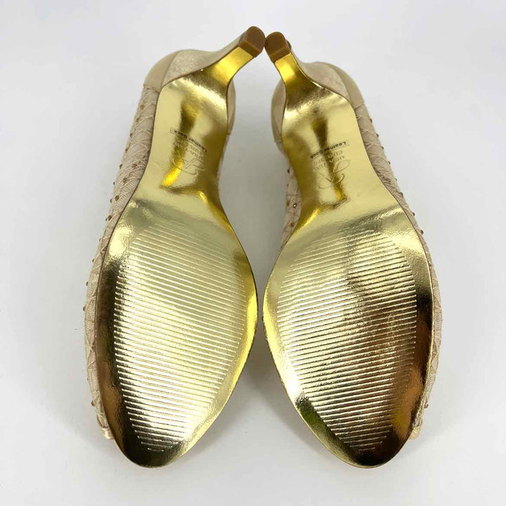 Shoe Size 7.5 Adrianna Papell Gold Mesh Pumps