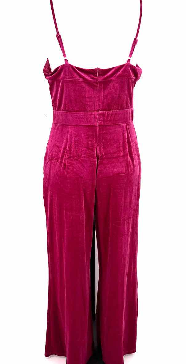 L LOVE Fuschia Velour jumpsuit