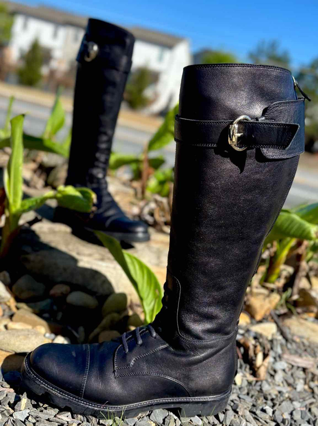 Shoe Size 9 Gucci Black Leather Luxury - Boots