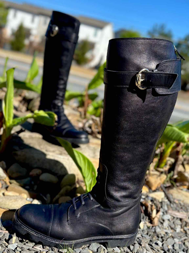 Shoe Size 9 Gucci Black Leather Luxury - Boots