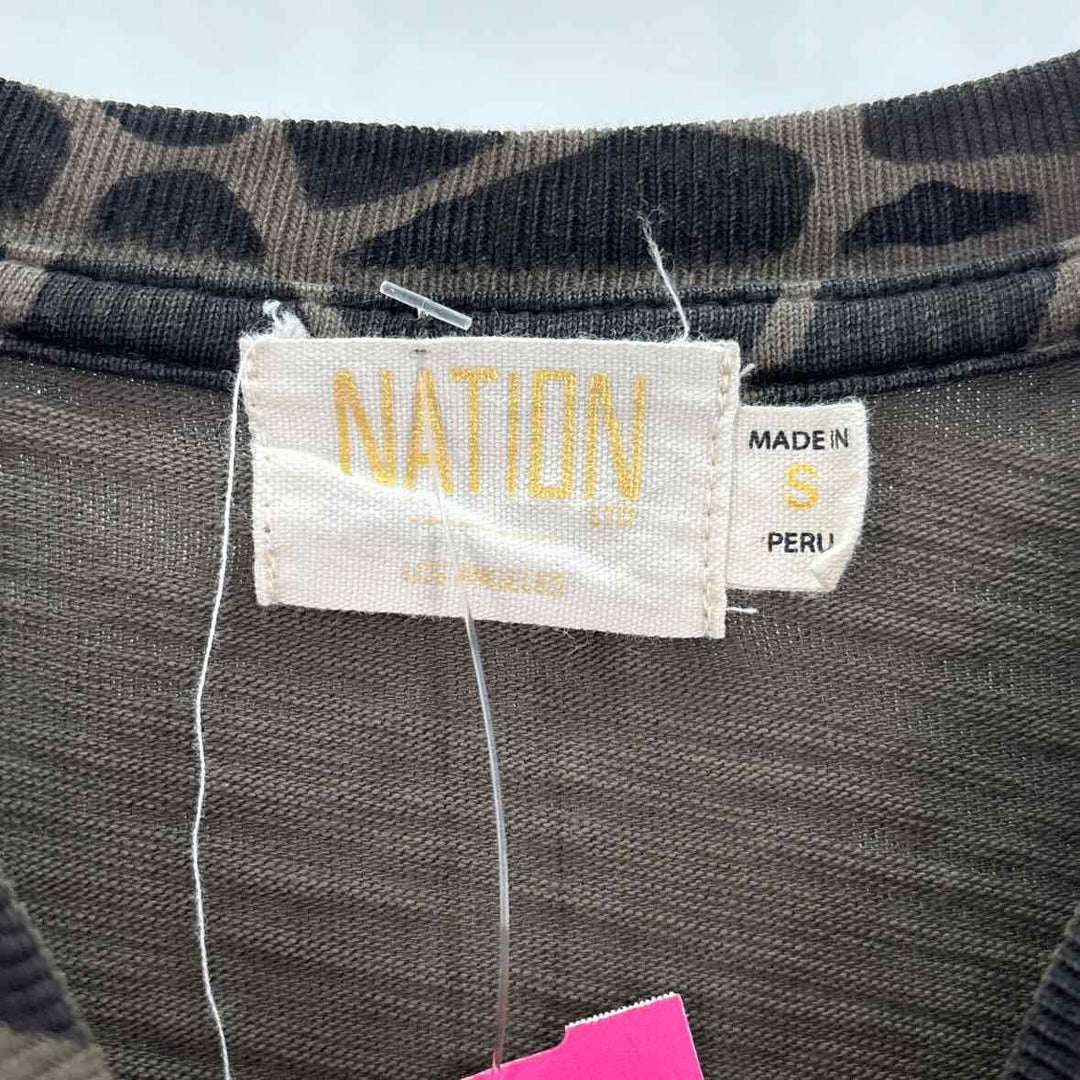 Size S NATION Black Print Shirt
