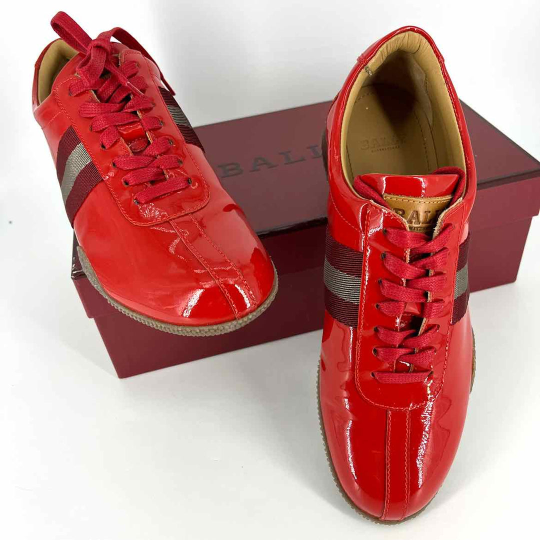 Shoe Size 7.5 Bally Red PATENT Luxury - Sneakers