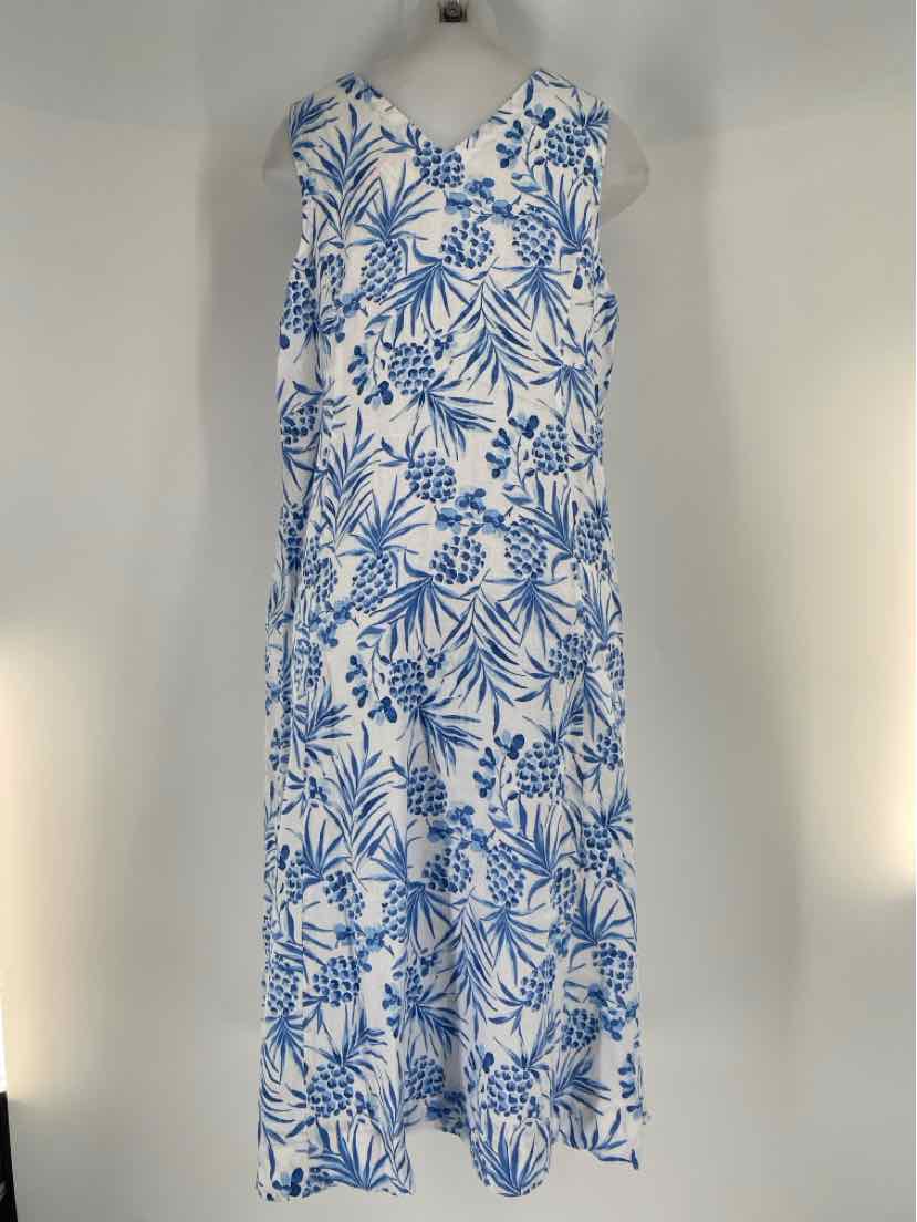 Size L J JILL White Print Dress