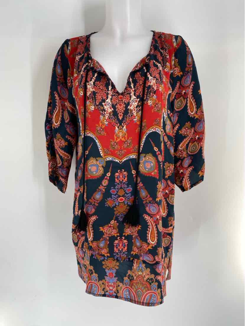 Size S TOLANI Multi-Color Silk Dress