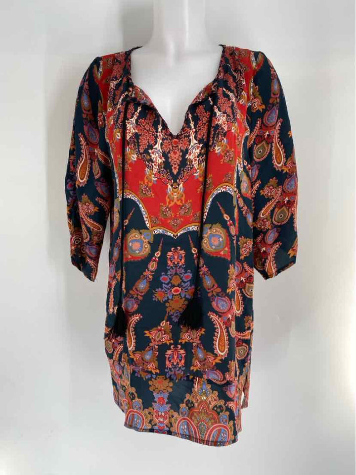 Size S TOLANI Multi-Color Silk Dress