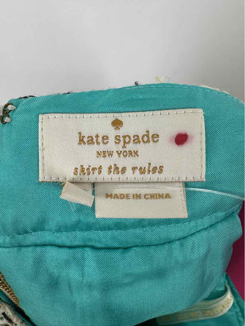 Size 6 Kate Spade Green Tweed Skirt