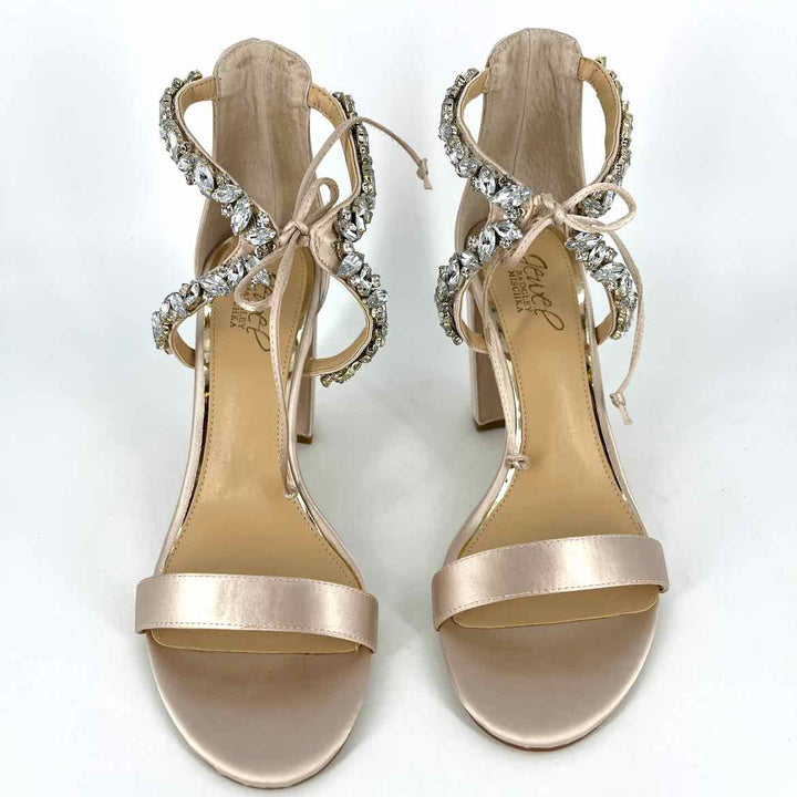Shoe Size 7.5 Badgley Mischka Champagne Satin Luxury - Sandals