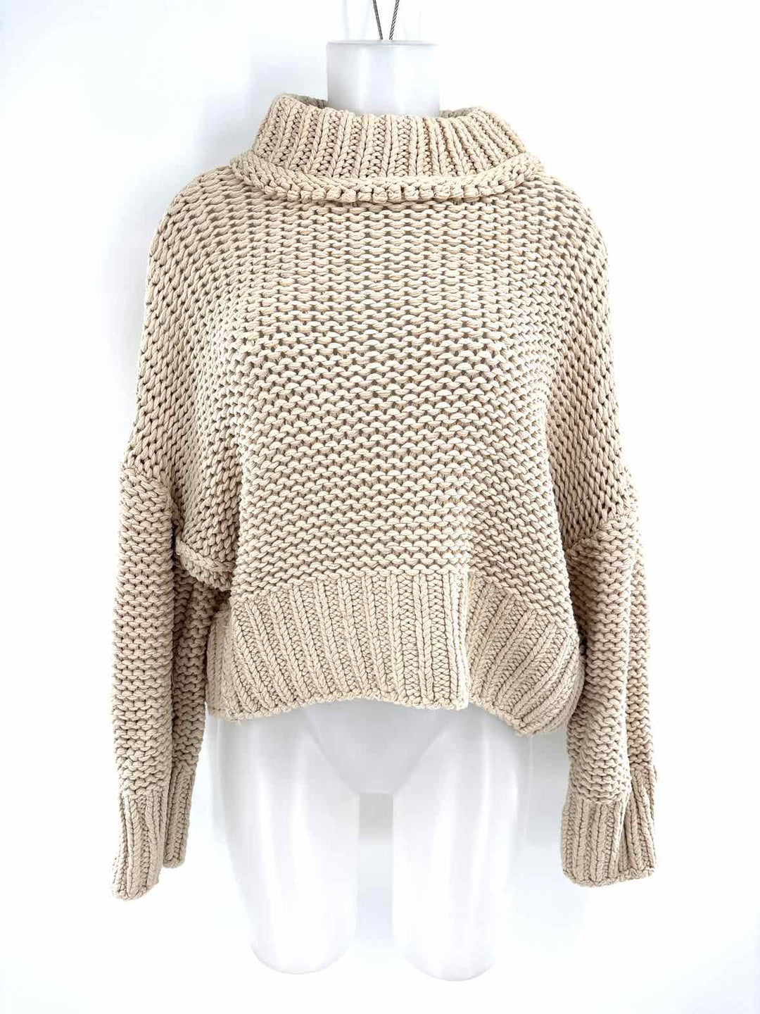 Size L FREE PEOPLE Tan Knit Sweater