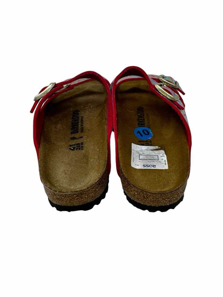 Shoe Size 10 Birkenstock Pink Leather Sandals